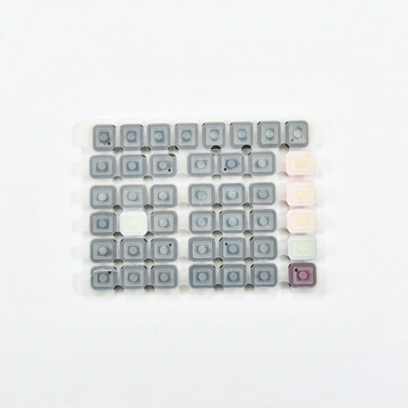 ODM/OEM Silicone Rubber Conductive P+R Keypad and Plastic Button Cover Numeric Button