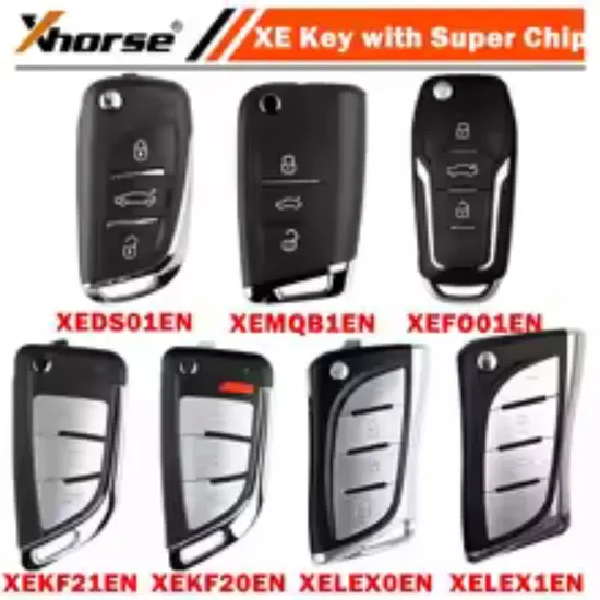 Tsnew 5 Pieces Xhorse Vvdi Xe Series Remote Key with Super Chip Xemqb1en Xeds01en Xefo01en Xekf20en Xekf21en Xelex0en Xelex1en 