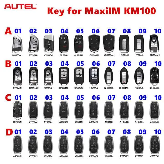 Tsnew Autel Ikeybw004al Universal Smart Key for BMW, 4 Buttons Remote for Maxiim Km100 Key Programmer Tool 