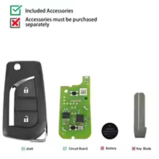 Tsnew Xhorse Xkto01en / Xkto21en for Toyota 2 Buttons Universal Remote Key for Vvdi Key Tool Vvdi2 (English Version) 